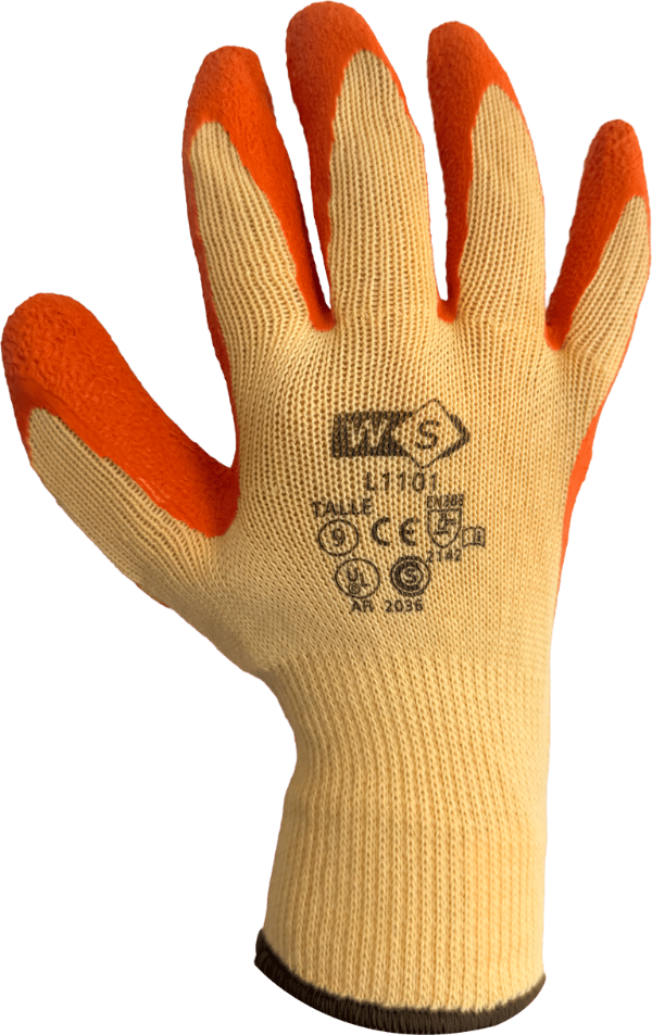 Producto - Guante de poliéster G10 bañado en látex texturado - L1101 WS