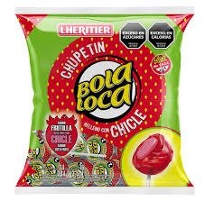 Producto - BOLA LOCA FRUTILLA C/ CHICLE X24