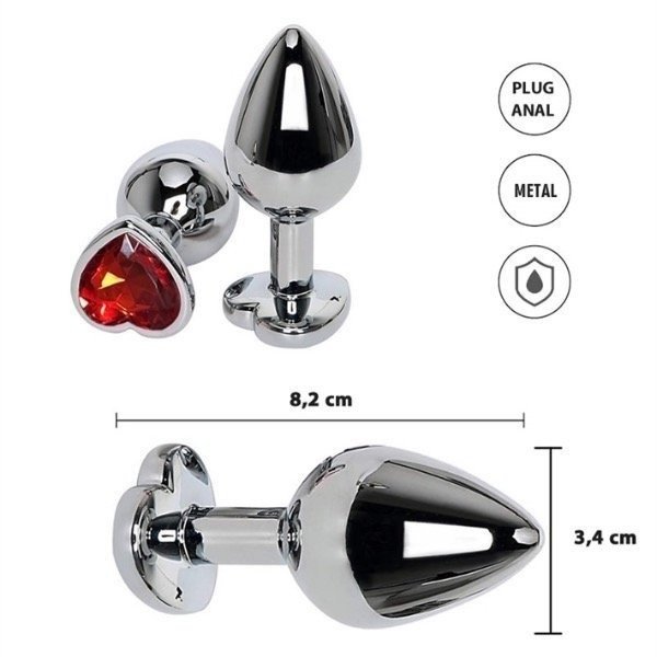 Producto - Plug anal M con joya roja