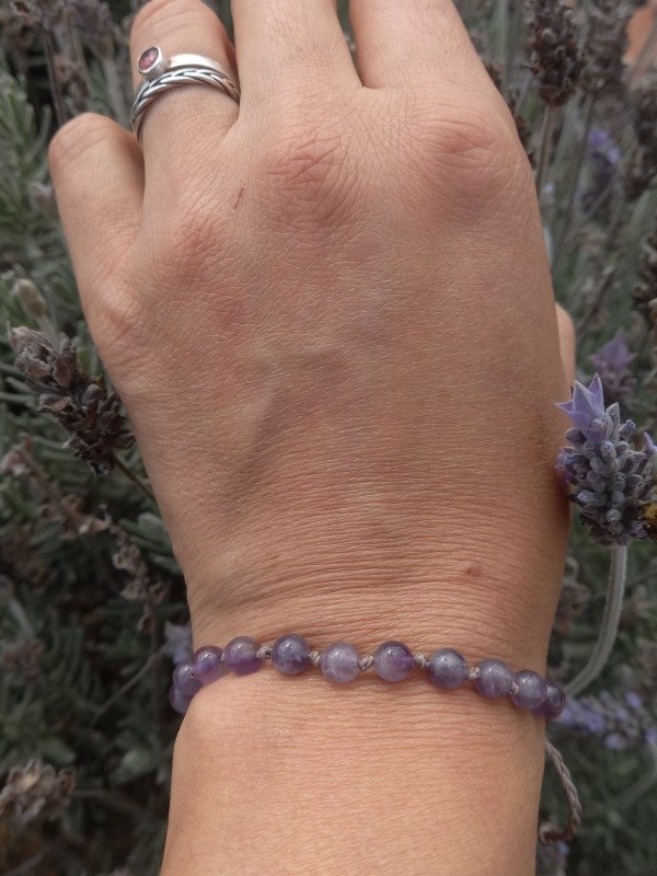 Producto - Pulsera de Cuarzo Amatista grande regulable - 4