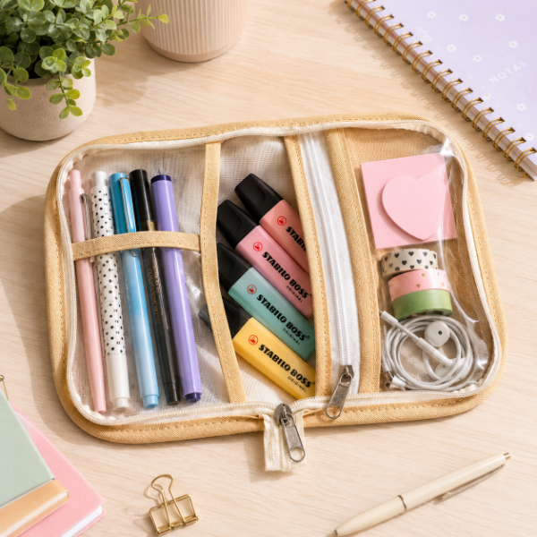 Producto - CARTUCHERA ORGANIZADORA DE CORDURA CON VARIAS DIVISIONES Y CIERRE 14X20CM