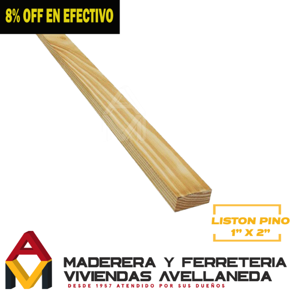 Producto - Liston 1" x 2" pino