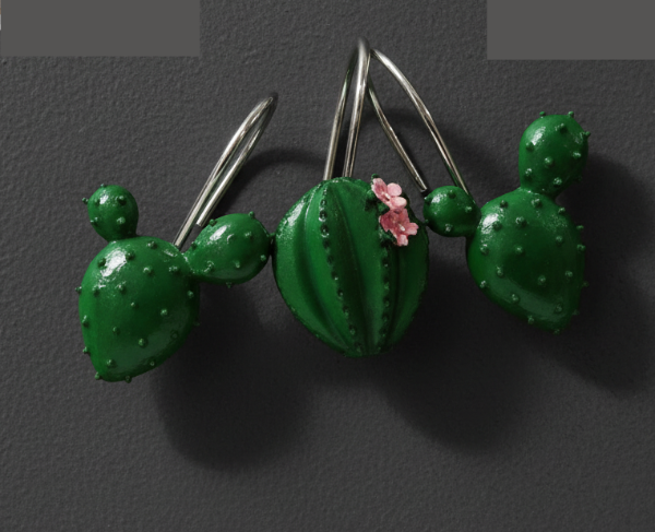 Producto - Set 12 Ganchos para Cortina de Baño "Cactus"