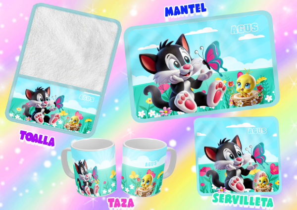 Producto - SET DE 4 ELEMENTOS SILVESTRE Y PIOLIN