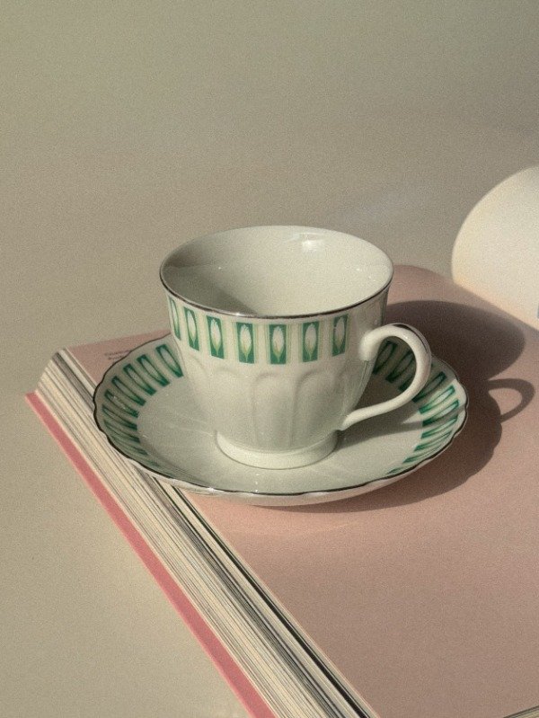 Producto - Taza de te de porcelana con su plato (Por unidad)