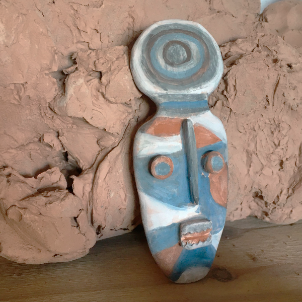 Producto - Máscara Kru + postal (inspirada en máscara africana) II