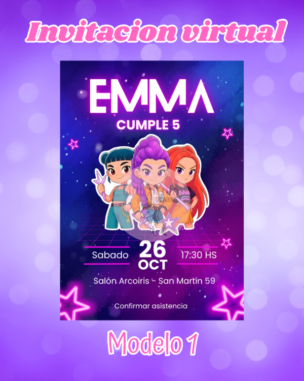 Producto - Invitación guerreras k-pop