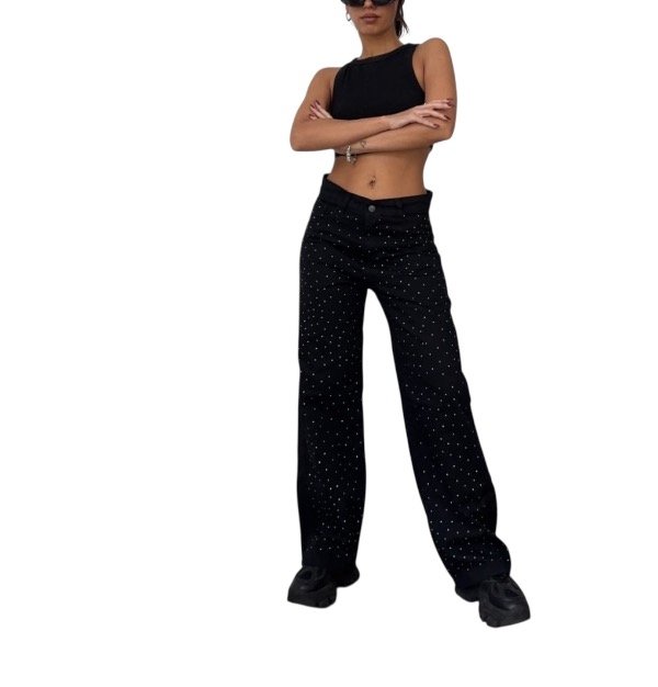 Producto - Wideleg full strass black