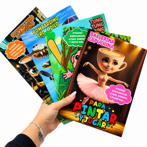 Producto - Libro para Colorear + Stickers BRAINROT ITALIANO