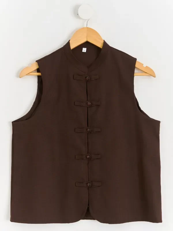 Producto - Chaleco Nelly (Lino Sastrero) Choco - 0
