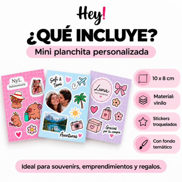Producto - Mini Planchita de Stickers Personalizada 10x8cm - 5