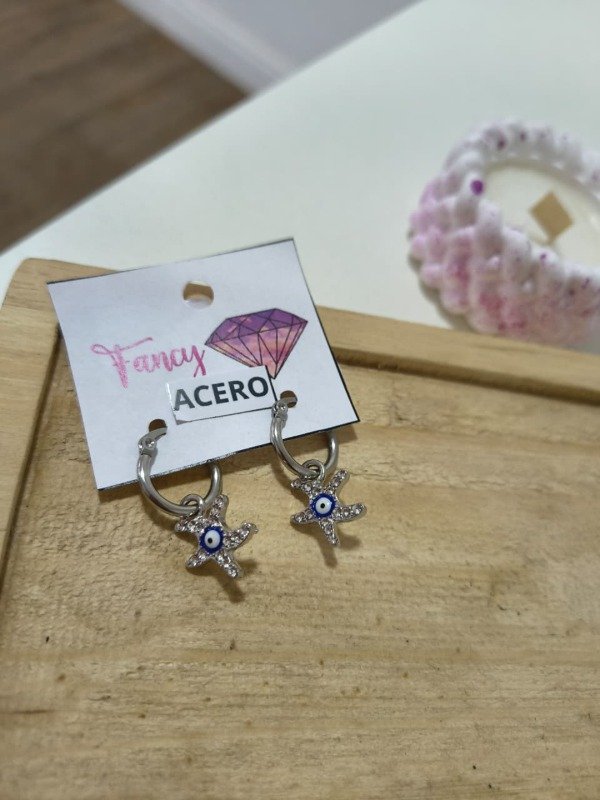Producto - Argollitas estrella ojo turco