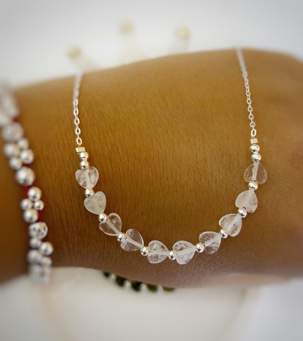 Producto - Gargantilla corazón cuarzo blanco