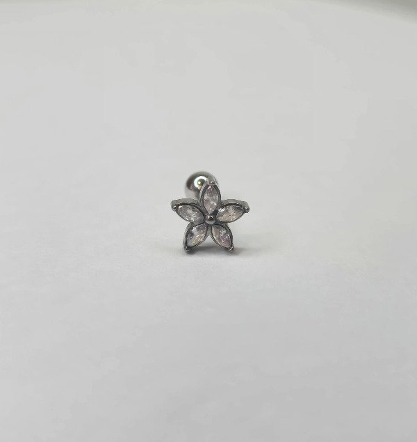 Producto - Barbell flor strass tornasol