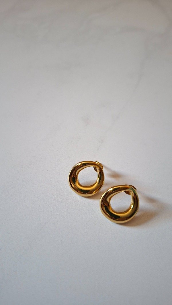 Producto - Aros de acero dorado Fanny