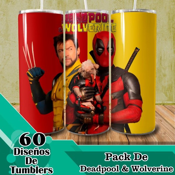Producto - Diseños Digitales / Plantillas Para Tumblers De DeadPool Y Wolverine