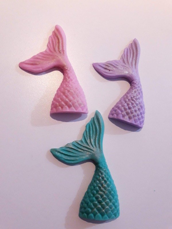 Producto - Colas de sirena grande en pastillaje x6 unidades (colores surtidos)