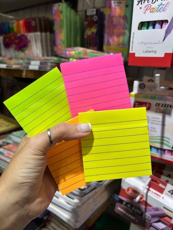 Producto - Notas adhesivas Rayadas Fluo 100hjs 75mmx75mm