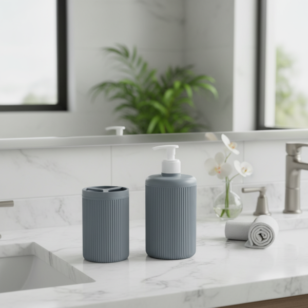 Producto - Set  Accesorios Organizadores de Baño X2 Piezas "Azulino"