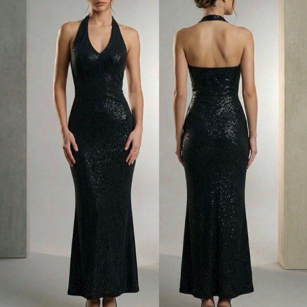Producto - (#4076) VEST.LARGO MARILYN CON GLITTER BRILLOS