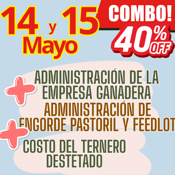Producto - COMBO 3 CURSOS:Gestión Ganadera + Costo del Ternero + Engorde Pastoril y Feedlot