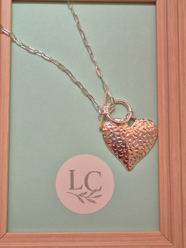 Producto - Collar pasante dije corazón puntitos