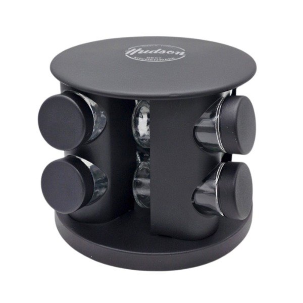 Producto - Set X8 Especieros Giratorio Negro Hudson