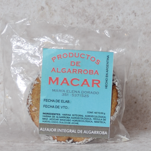 Producto - Alfajor integral de algarroba - 1 u - Macar