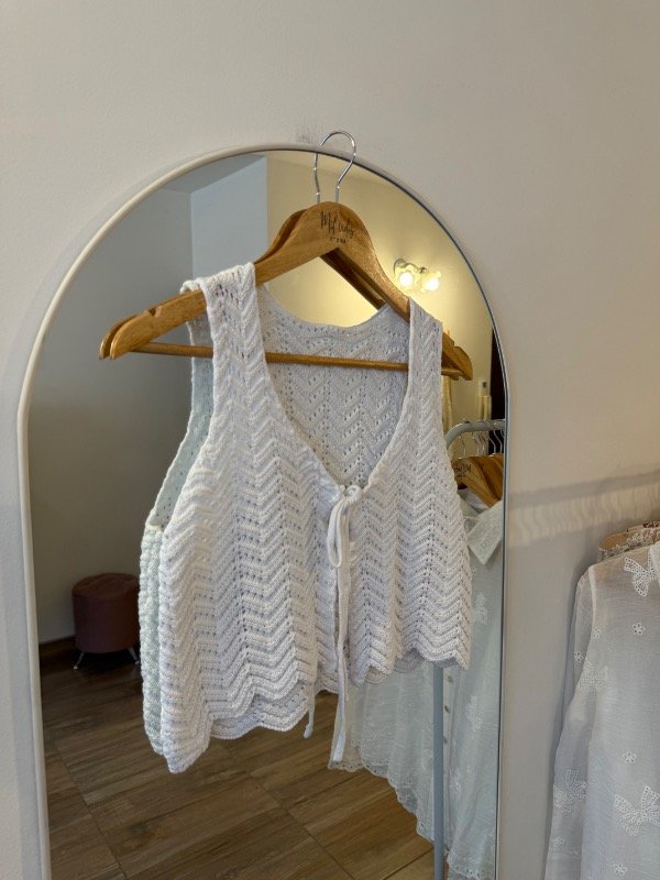 Producto - Chaleco Celina de hilo blanco