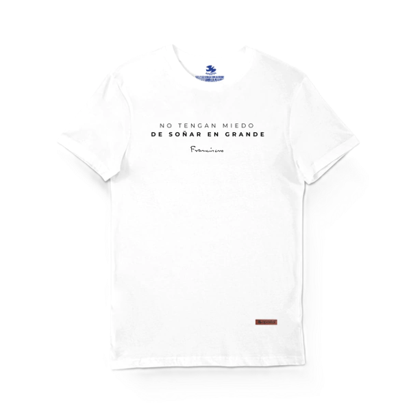 Producto - Remera Papa Francisco No Tengan Miedo Blanca