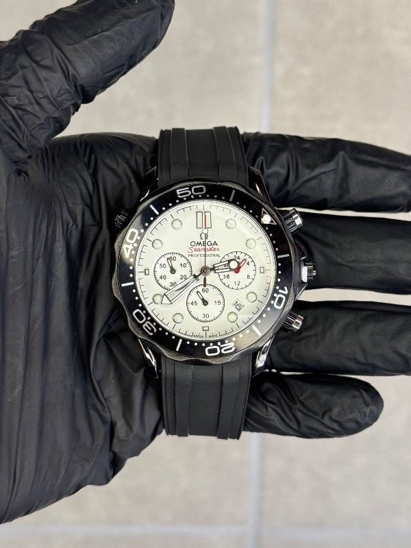 Producto - OMEGA SEAMASTER SILICONA NEGRO BLANCO (calidad AA+)