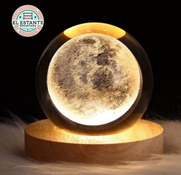 Producto - LAMPARA ESFERA DE CRISTAL 3D 8 CM LUNA
