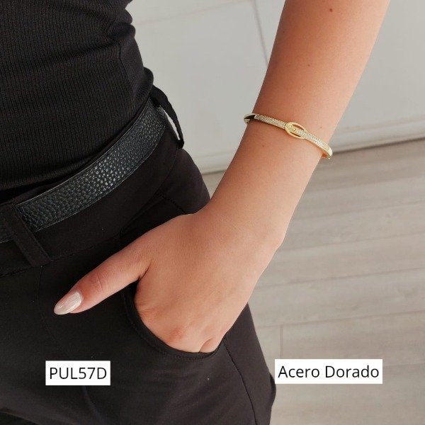 Producto - esclava dorada con micropavé diseño cinto