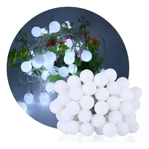 Producto - LUCES NAVIDEÑAS BOLITA BLANCO FRIO "NAVIDAD"