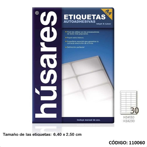 Producto - ETIQUETA HUSARES 34230 6,4X2,5