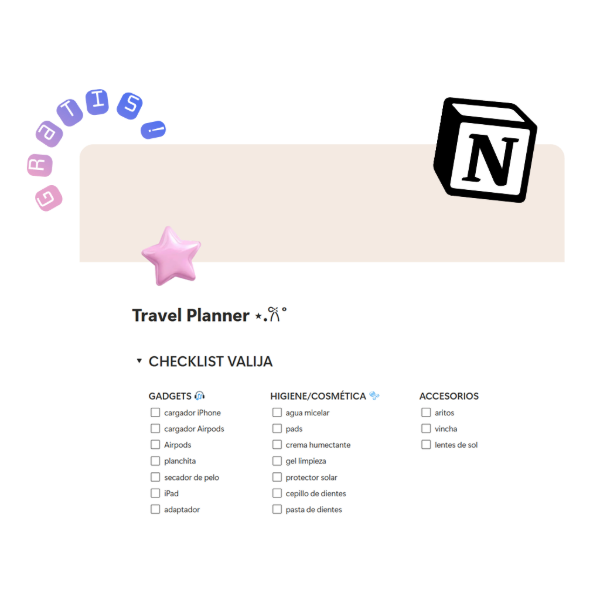 Producto - solo travel planner [notion template]