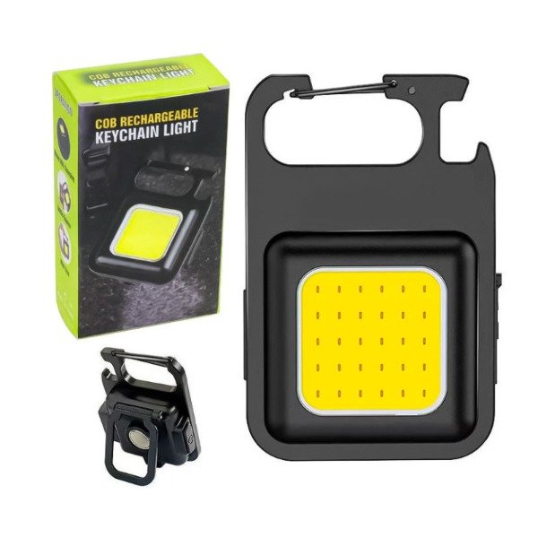 Producto - Mini Linterna Llavero Recargable Con Iman Gancho Y Abridor