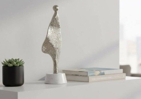 Producto - Figura Ser Humano De Aluminio y Marmol Alto 27 cm