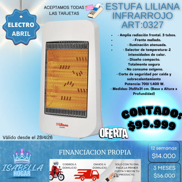 Producto - ESTUFA LILIANA INFRARROJO