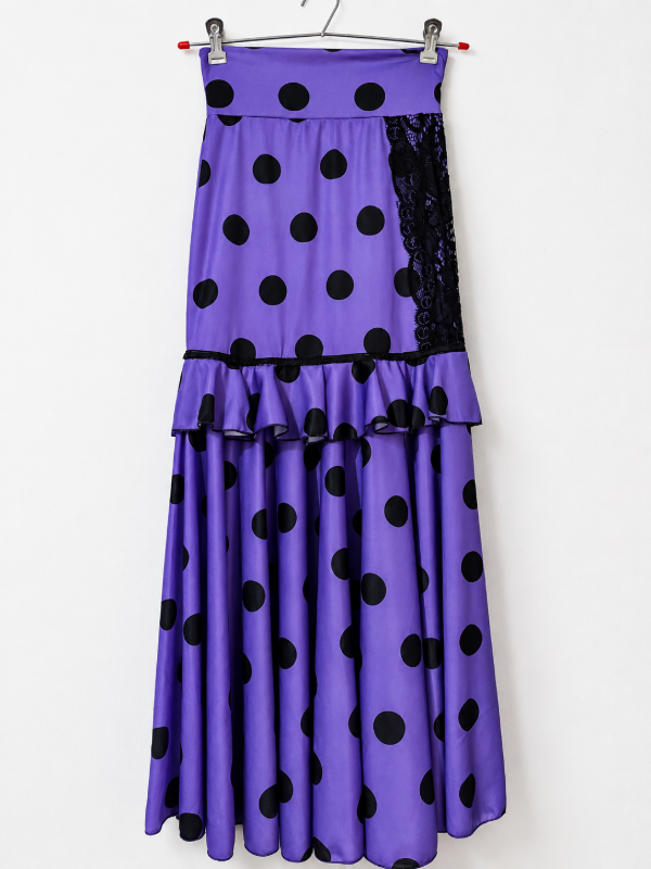 Producto - Falda violeta lunar negro S/M