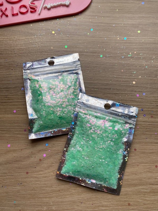 Producto - Glitter chunky verde satinado