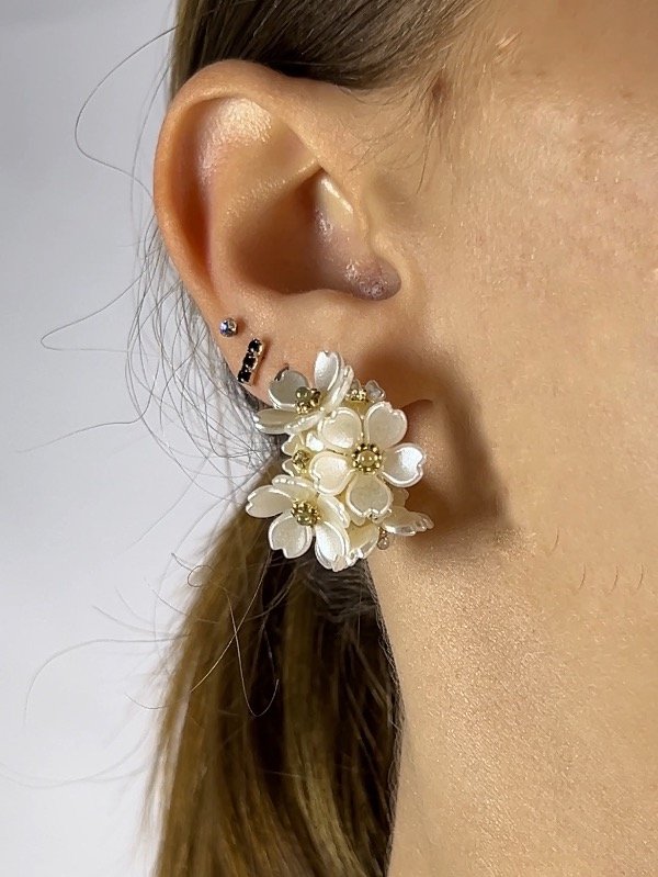 Producto - AROS DORADOS FLOR DE CRISTAL 1277
