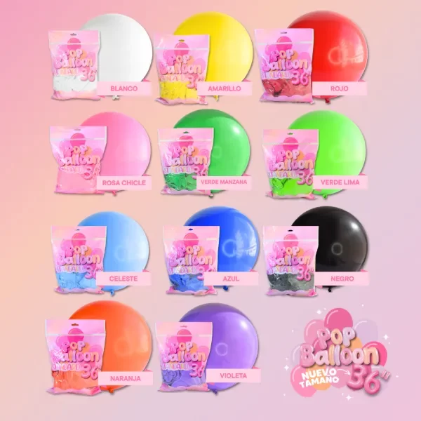 Producto - Globos Latex Estandar 36" - Pop Balloon x1 u