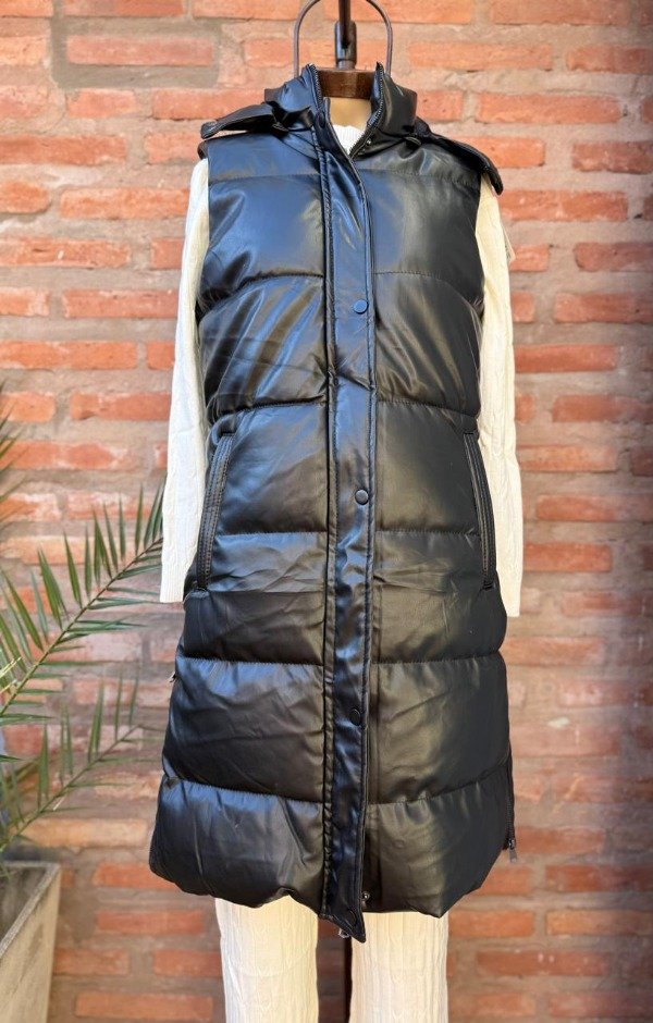 Producto - CHALECO LARGO ECOCUERO CON PIEL IMPORTADO