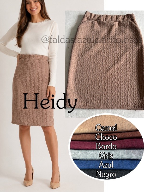 Heidy pollera con bolsillos de joggins con relieve