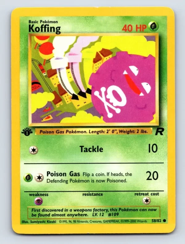 Producto - Koffing - 58/82 1st Edition Common Team Rocket Pokemon Argentina