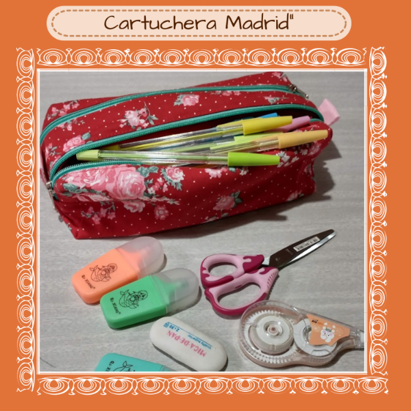 Producto - Cartuchera Madrid "Roja" 2 cierres