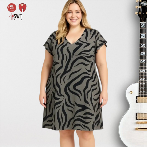 Producto - Vestido Lino Estampado Madrid ACEBRADOS  hasta Talle 7