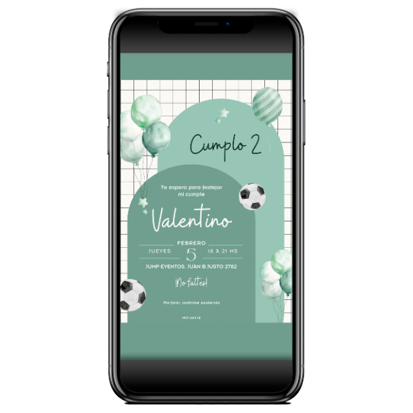 Producto - Invitación digital - Fútbol