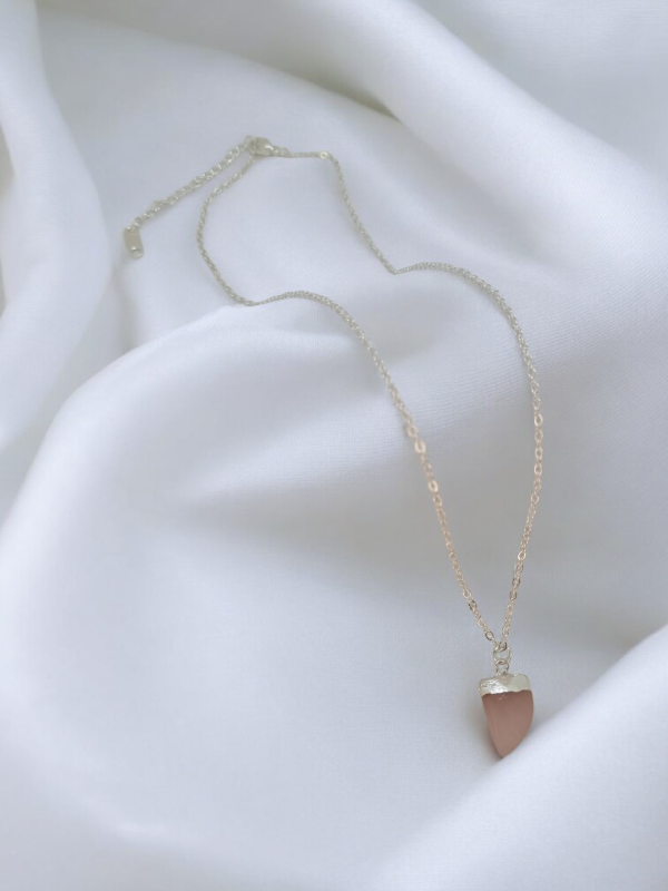 Producto - Cadena acero blanco dije piedra color